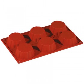 Moule flexible en silicone - 6 briochettes
