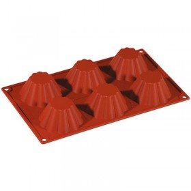 Moule flexible en silicone - 6 cannelés