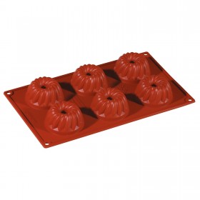 Moule flexible en silicone - 6 Kouglofs