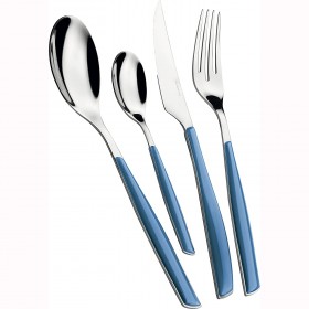 Ménagère 24 pièces bleu avio en inox 18/10 - 2.5mm