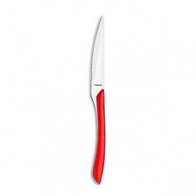 Couteau de table rouge en inox 18/0 2mm - Lot de 6 
