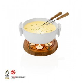 Appareil à fondue savoyarde blanc en céramique avec fourchettes 1L - Twinkle