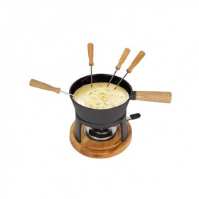 Appareil à fondue savoyarde 1.2L en fonte noir 4 fourchettes