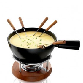 Appareil à fondue savoyarde noir en céramique avec fourchettes 1L