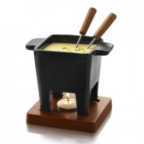 Mini appareil à fondue savoyarde noire 20cl en grès