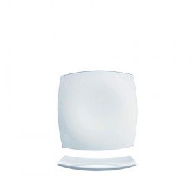 Assiette à dessert carrée 19cm blanche - A l'unité