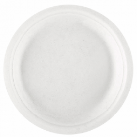 Assiette jetable bionic en cellulose couleur blanche Ø 18x1,8 cm - Lot de 50