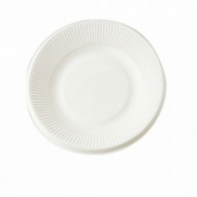 Assiette jetable bionic en cellulose couleur blanche Ø 21x1,8 cm - Lot de 50