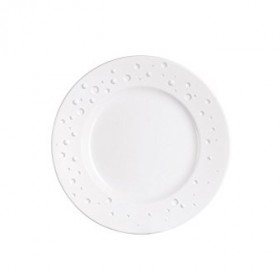 Assiette plate blanche avec motif goutte d'eau 21.5cm en porcelaine