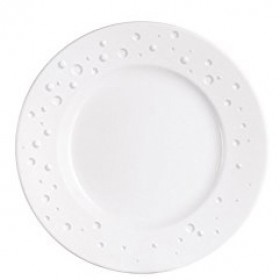 Assiette plate blanche avec motif goutte d'eau 32cm en porcelaine