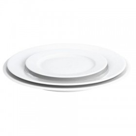 Assiette plate ronde blanche 26cm en porcelaine - Lot de 6
