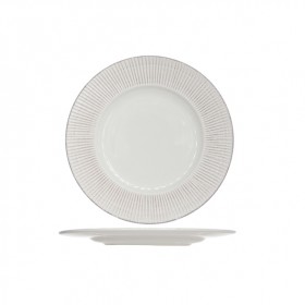 Assiette plate ronde blanche patine 28cm - A l'unité