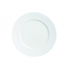 Assiette plate ronde blanche en porcelaine 25.5cm