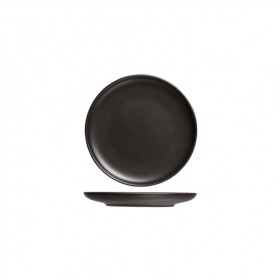 Assiette plate ronde noire okinawa 15cm - Lot de 6