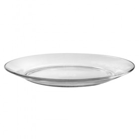 Assiette à dessert plate ronde en verre 19cm - lot de 6