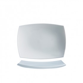 Assiette rectangulaire 35 x 26cm blanche en arcopal