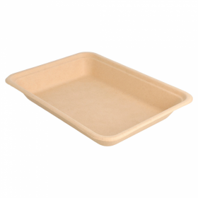 Barquette jetable bionic en cellulose couleur naturelle 19.6x14.7x2.7 cm - Lot de 50