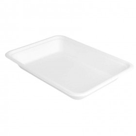 Barquette jetable bionic en cellulose couleur blanche 19.6x14.7x2.7 cm - Lot de 50