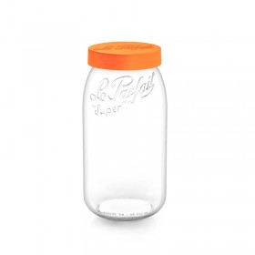 Bocal en verre 3L avec couvercle à vis orange 110mm - Color Vis - Le Parfait