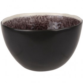 Bol noir et violet rond 14cm - Lot de 6