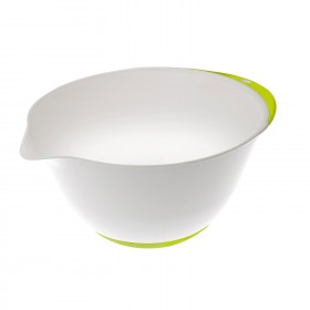 Bol à pâtisserie 24 cm base antidérapante plastique blanc et vert 