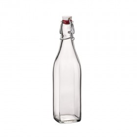 Bouteille en verre carrée 0,25 L avec bouchon mécanique
