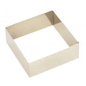 Cadre à pâtisserie carré en inox 10 x 10 x 4cm