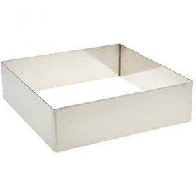 Cadre à pâtisserie carré en inox 6 x 6 x 4cm