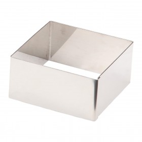 Cadre à pâtisserie carré en inox 8 x 8 x 4cm