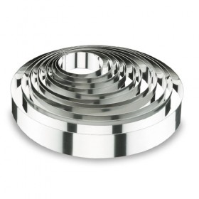 Cercle à entremets en inox 18/10 - hauteur 3,5cm - diamètre 10cm