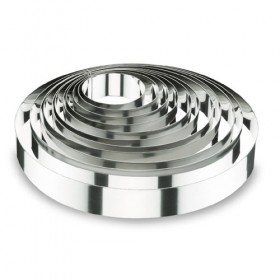 Cercle à vacherin en inox 18/10 - hauteur 6cm - diamètre 14cm