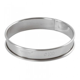 Cercle à tarte en inox - hauteur 2cm - diamètre 10cm