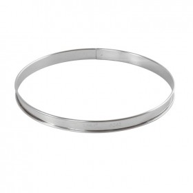 Cercle à tarte en inox - hauteur 2cm - diamètre 24cm