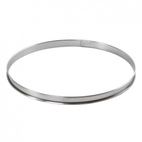 Cercle à tarte en inox - hauteur 2cm - diamètre 30cm