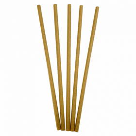 Paille en papier / chalumeau droite naturel recyclable 0.6 x 21cm - Lot de 250