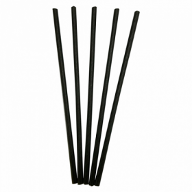 Paille en papier / chalumeau droite noire recyclable 0.6 x 21cm - Lot de 250