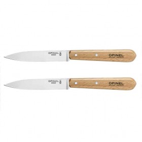Coffret de 2 couteaux d'office N°112 manche en bois de hêtre naturel