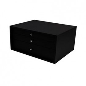 Coffret en bois noir pour ménagère 120 à 127 pièces