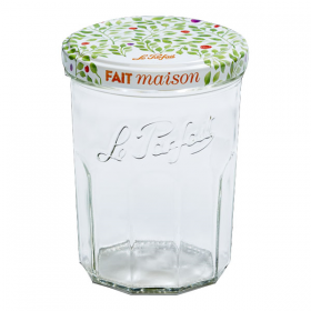Pot à confiture en verre 385ml avec couvercle à vis 82mm