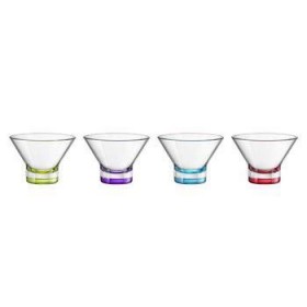 Coupe à glace en verre transparent et multicolore 37.5 cl - Set de 4