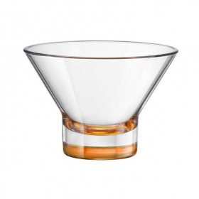 Coupe à glace en verre transparent et orange spray 37.5 cl - Lot de 6