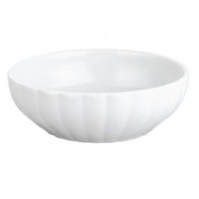 Coupelle à côtes blanche 40cl en porcelaine 14cm - Lot de 6