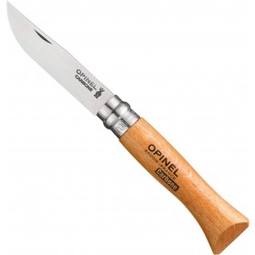 Couteau de poche n°6 manche en bois de hêtre - lame acier au carbone 7cm