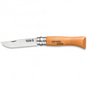 Couteau de poche n°9 manche en bois de hêtre - lame acier au carbone 9cm