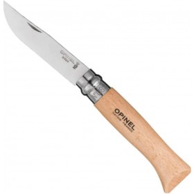 Couteau de poche n°8 manche en bois de hêtre - lame inox 8.5cm