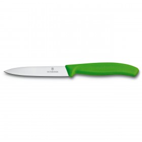 Couteau d'office lame lisse 10cm manche synthétique vert clair