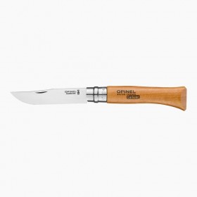 Couteau de poche n°10 manche en bois de hêtre - lame acier au carbone 10cm