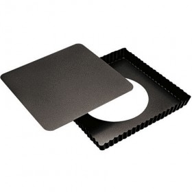 Moule à tarte carré amovible cannelé 23x23cm anti-adhérent