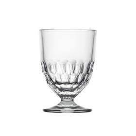 Gobelet forme basse à pied transparent en verre pressé 21.7cl - Lot de 6