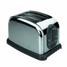 Grille-pain automatique inox deux tranches - 1000w